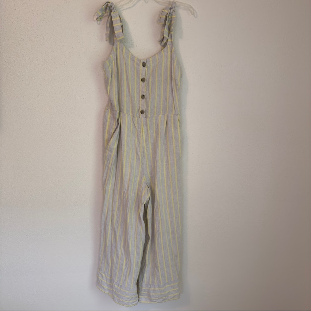 Loft Beach Linen Wide Leg Cropped Jumpsuit Beige
Yellow Boho Minimalist Sz L - Picture 3 of 16